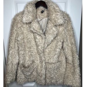 H&M faux fur jacket xs